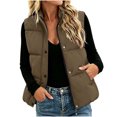 thumbnail image 6 of cocolona Puffer Vest for Women Stand Collar Zipper Snap Sleeveless Jacket Casual LightWeight Winter Warm Outerwear, 6 of 7