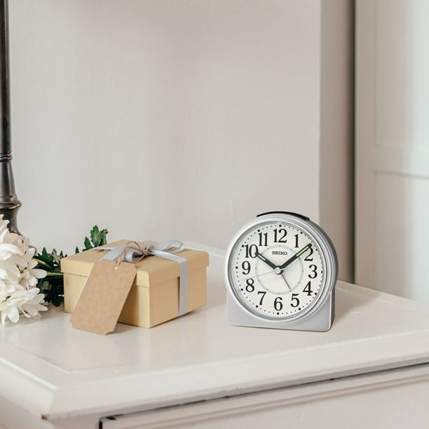 Seiko 4 inch Marui Beep Alarm Silver Analog Traditional