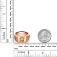 thumbnail image 4 of Gem Stone King 18K Rose Gold Plated Silver Men's Fashion Ring Yellow Citrine and White Moissanite Ring (2.03 Cttw, Cushion 8MM, Size 11), 4 of 4