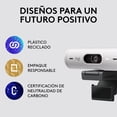 thumbnail image 4 of Logitech Brio 500 Full HD Webcam: Auto Light Correction, Auto-Framing, Viewing, Noise Reduction Mics, Privacy Webcam, for Microsoft Teams, Google Meet, Zoom - White, 4 of 9