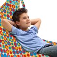 thumbnail image 1 of Cartoon Lounger Chair Bag, Retro Style Circles with Grid Mosaic Pattern Colorful Eighties Pop Art Illustration, High Capacity Storage with Handle Container, Lounger Size, Multicolor, by Ambesonne, 1 of 5