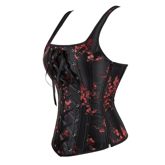 Gothic Bridal Corset Bustier Top Womens Black 3XL