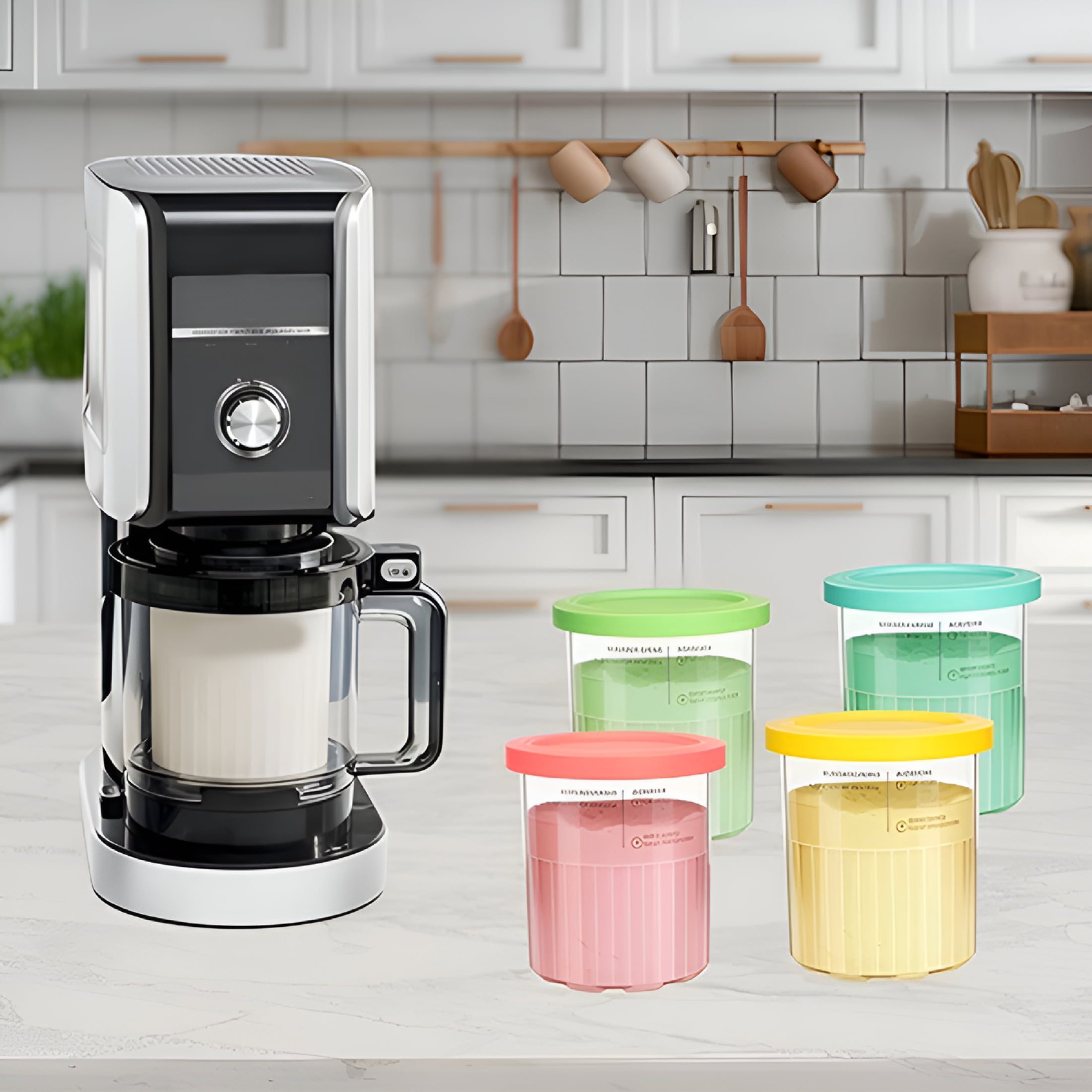 ACDANC 2026 New Compatible 24Oz Pints and Lids,Bpa-Free,Dishwasher Safe Ice Cream Containers,11-In-1 Xl Family Size Storage Containers for Ice Cream Maker for Freezer, Kitchen, Party, Dessert Storage