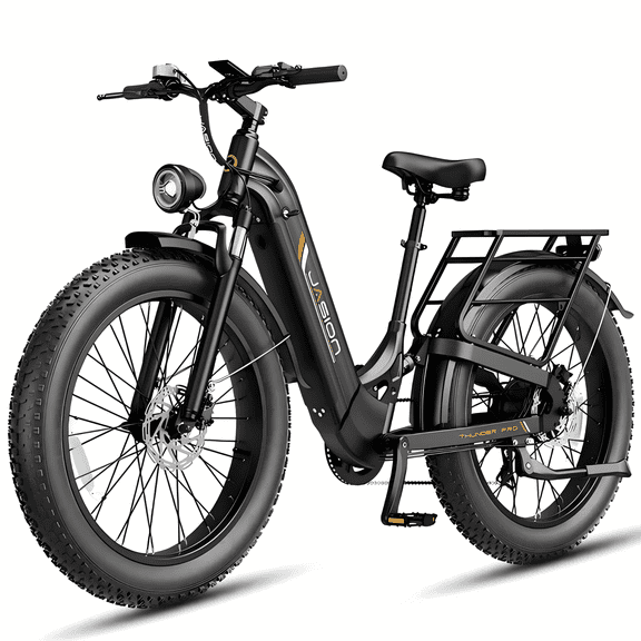 Jasion Thunder Pro ST Electric Bike for Adults, 750W Rated Motor 52V 20Ah Removable Battery, 26'' x 4'' Fat Tire E-Mountain Bicycle, APP Control Bluetooth, UL2849, Black