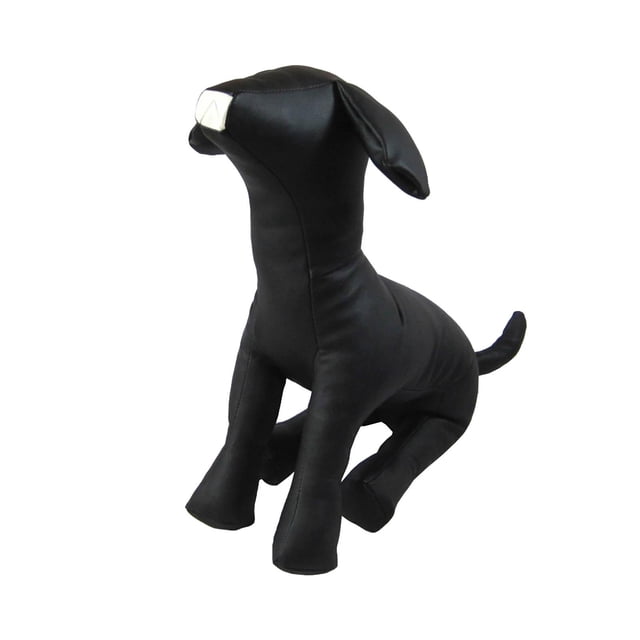 Maniquí jinwen de cuero PU para perros Colgador de exhibición de ropa Talla M Negro