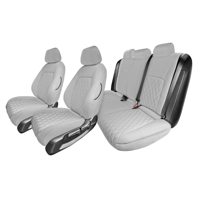 For 2016-2024 Honda Civic FH Group Neoprene Custom Fit Car Seat Covers Waterproof - Full Set Solid Gray