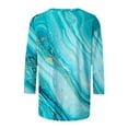 thumbnail image 5 of CHOK Ichuanyi Hauts pour Femmes Liquidation d'Été T-shirt Imprimé Mode pour Femmes Blouse Mi-Longue Manches 3/4 Col Rond Hauts Décontractés, 5 of 5