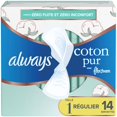 thumbnail image 2 of Always Serviettes en Coton Pur avec FlexFoam, Taille 1, Régulier, avec Ailes, Sans Parfum, 2 of 17