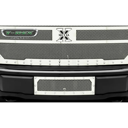 Grille Polished Stainless Steel Frame T-Rex Grilles 6725740 X-Metal Series Mesh Bumper Grille Assembly; 1 pc.; Formed Mesh; Polished Stainless Steel; Replacement; ()