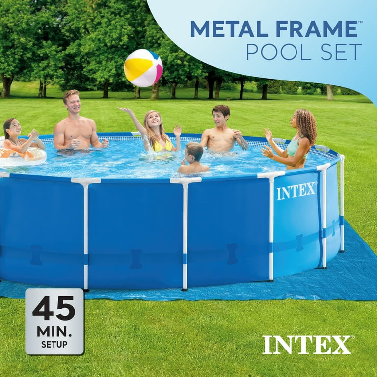 Intex 15ft x 48in Frame Swimming Pool Set w/ Included Pump, Filter