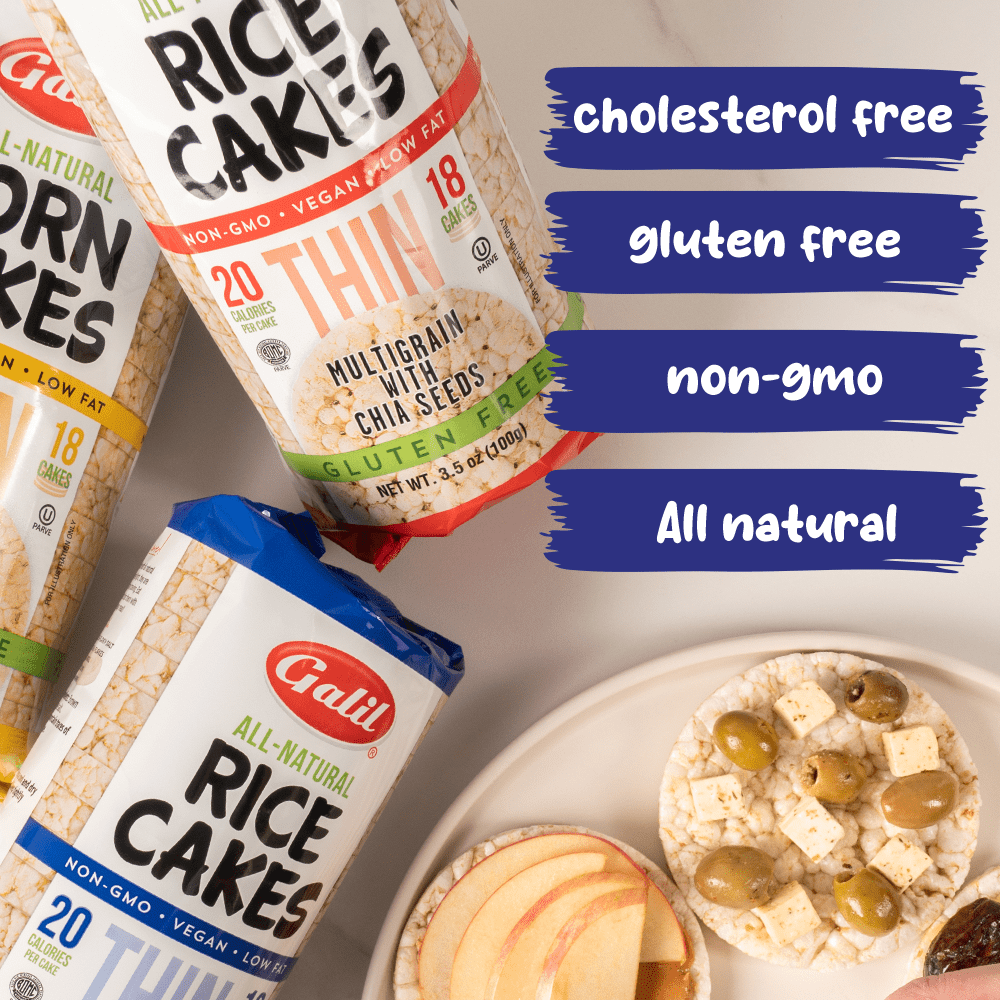 Galil Thin Rice Cakes with Sea Salt, Vegan and Gluten Free Snacks, Plain Rice Cakes, Low Salt Snacks, 3.5 oz