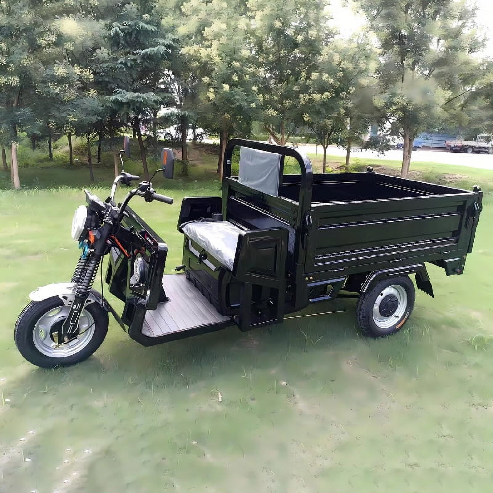 60V 45A Electric Tricyle Cargo Van for Adults, Commercial Mobility Scooters for Seniors, 1000W Agricultural Electric Three Wheel Cargo Transporter w/63" Hydraulic Tipping Bucket, Max Load 2000LBS