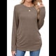 thumbnail image 1 of Suéteres de Mujer, Camisas de Larga, Moda de Otoño, Blusas de Moda, Conjuntos Fruncidos, Ropa de Invierno Café L, 1 of 9