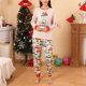 thumbnail image 2 of Pijama familiar de Navidad en color blanco leche, manga larga, cuello redondo, cintura elástica y estampados para mujer, 2 of 7