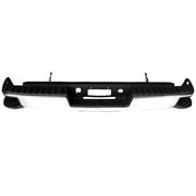 REAR STEP BUMPER ASSEMBLY; CHROME; WITHOUT PARK ASSIST SENSOR HOLES; WITH CORNER STEP; INCLUDES INNER AND OUTER BRACKETS; ALL PADS AND