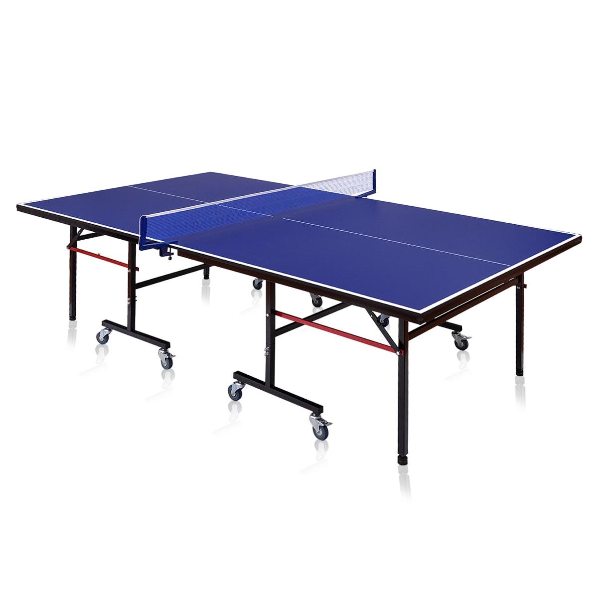 Goplus Foldable Competition Ready Table Tennis Removable Net Locking Casters Fun Com