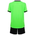 thumbnail image 4 of inlzdz Kids Boys Sport Training Outfit Soccer Jersey Sportswear Short-Sleeve T-Shirt with Shorts Set Fluorescent Green 7-8, 4 of 7