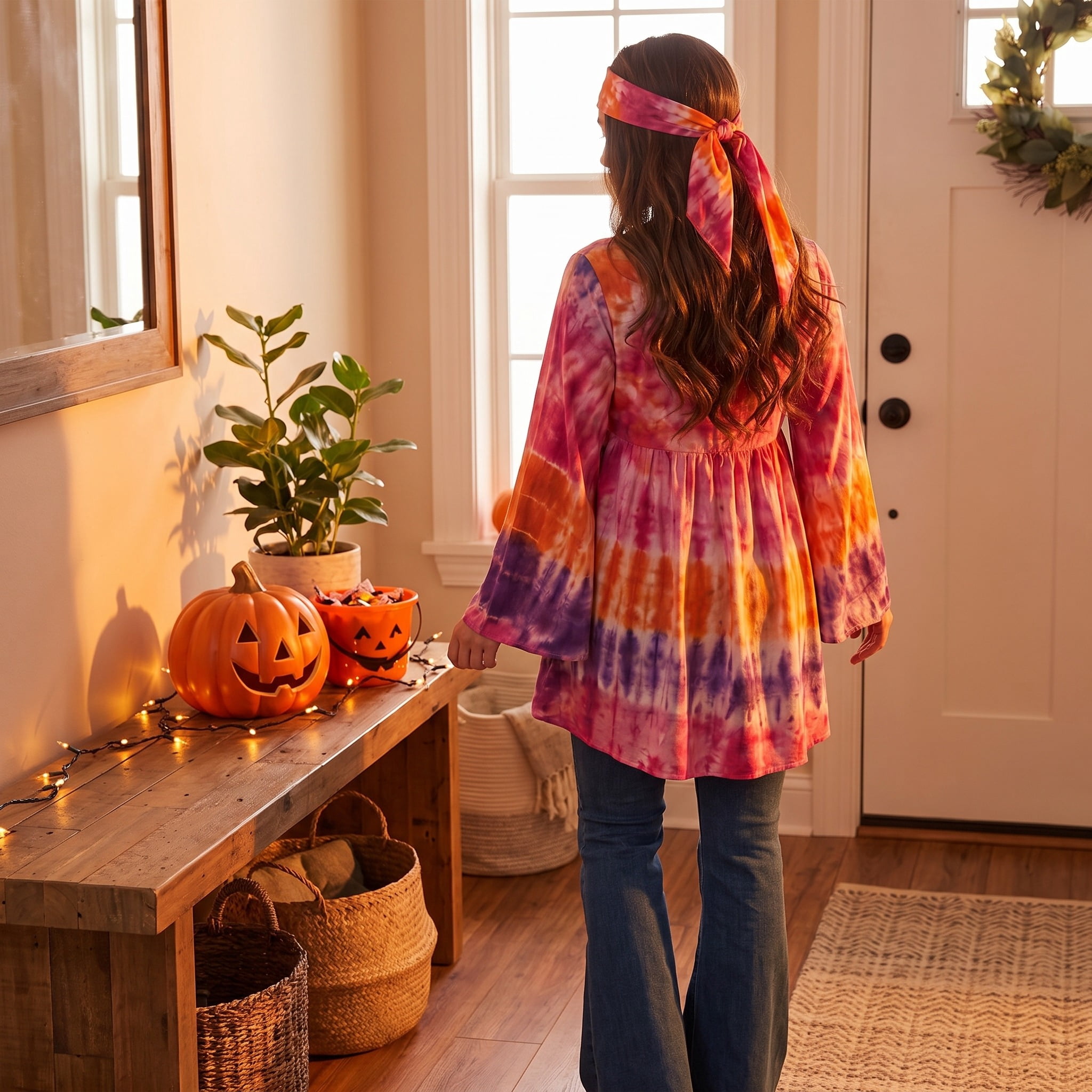 Hippie Wig Costume Accessory for Adults, Brown, Halloween by Way To Celebrate