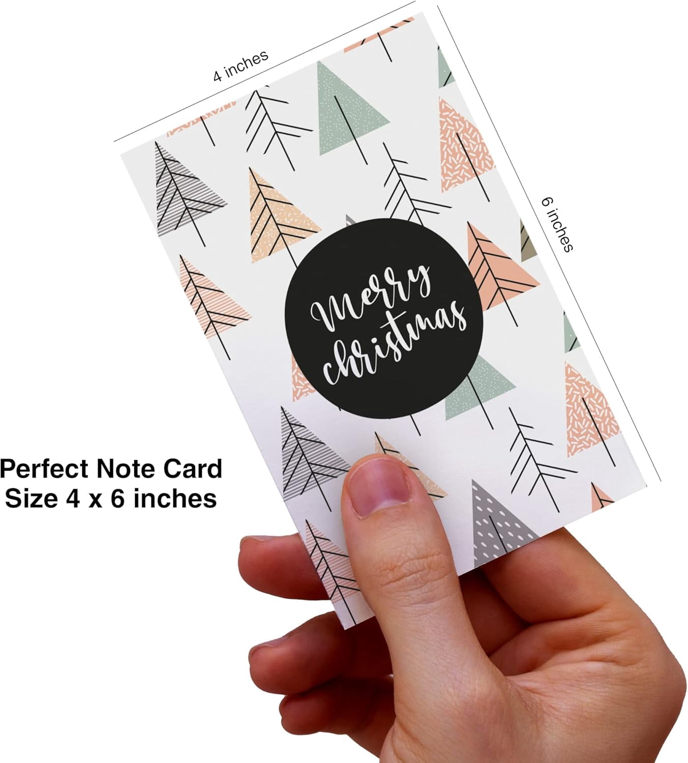 Dessie 100 Unique Modern Christmas Cards with Envelopes and Matching Sealing Stickers. Happy Holiday Cards with Short Greetings Inside. Bulk Christmas Cards Boxed with Envelopes