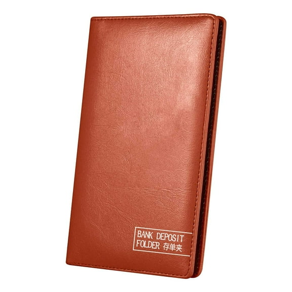 Bank Deposit Storage Notebook, Check & Bill Storage Wallet, Financial Storage Book with Dividers, Passbook Receipt Tracker for Office