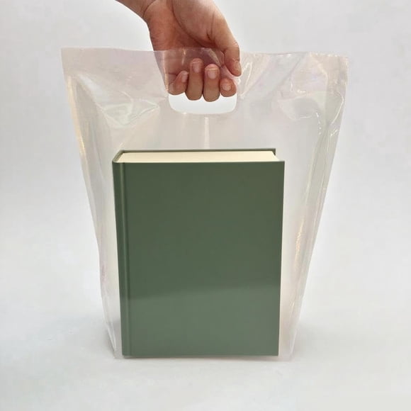 Bolsas de Plástico Dyfhoju Transparentes 30x38 cm con Asas Paquete de 100