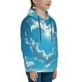thumbnail image 3 of Rateoe Heart Shaped Cloud Pattern Boys Hoodie, Youth Pullover Hooded Sweatshirt, Kangaroo Pocket Hoodie for Kids-Large, 3 of 6