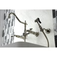 thumbnail image 4 of Kingston KS1246ALBS Heritage Two-Handle Wall Mount Bridge Kitchen Faucet with Brass Sprayer, Polished Nickel, 4 of 8