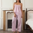 thumbnail image 2 of BLCHUNen Womens 2 Piece Outfits Striped Matching Sets Square Neck Camisole Tops Wide Leg Pants Summer Vacation Outfits, 2 of 6