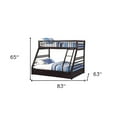 thumbnail image 5 of 83  X 63  X 65  Espresso Pine Wood Twin XL Over Queen Bunk Bed, 5 of 5
