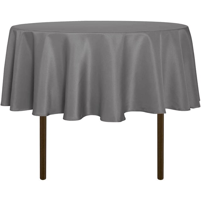 LAICAIW Round Tablecloth-48 Inch-Water Resistant Spill Proof Washable Polyester Table Cloth Decorative Fabric Table Cover for Dining Table, Buffet Parties and Camping, Light Grey