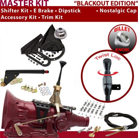 American Shifter PG Shifter Kit Black 6 in. E Brake Cable Clamp Trim Kit Dipstick for ECAA2