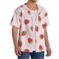 thumbnail image 4 of Fotbe Strawberry print Short Sleeve Button Down Shirts for Men Casual Summer Beach Wrinkle Free Shirt-Medium, 4 of 7