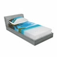 thumbnail image 3 of Ambesonne Tropical Fitted Sheet & Pillow Sham Set, Exotic Island Beach, Full, Blue White Green, 3 of 3