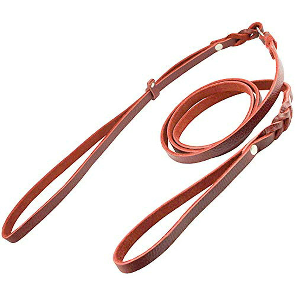 Slip Leash in Red Genuine Leather Lead and Collar system 54