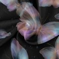 thumbnail image 2 of 60 Inch Round Tablecloth with White Lace Trim Fall Table Cover for Elegant Dining Decor Pink and Cyan Butterflies, 2 of 8