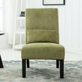 thumbnail image 2 of Pisano Contemporary Chenille Fabric Armless Accent Chair with Pillow, Green, 2 of 5
