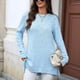 thumbnail image 4 of Camisas de Larga para Mujer, Elegantes, Informales, Holgadas, Básicas, Ropa de Moda para Otoño e Invierno 2025. Azul XL, 4 of 10