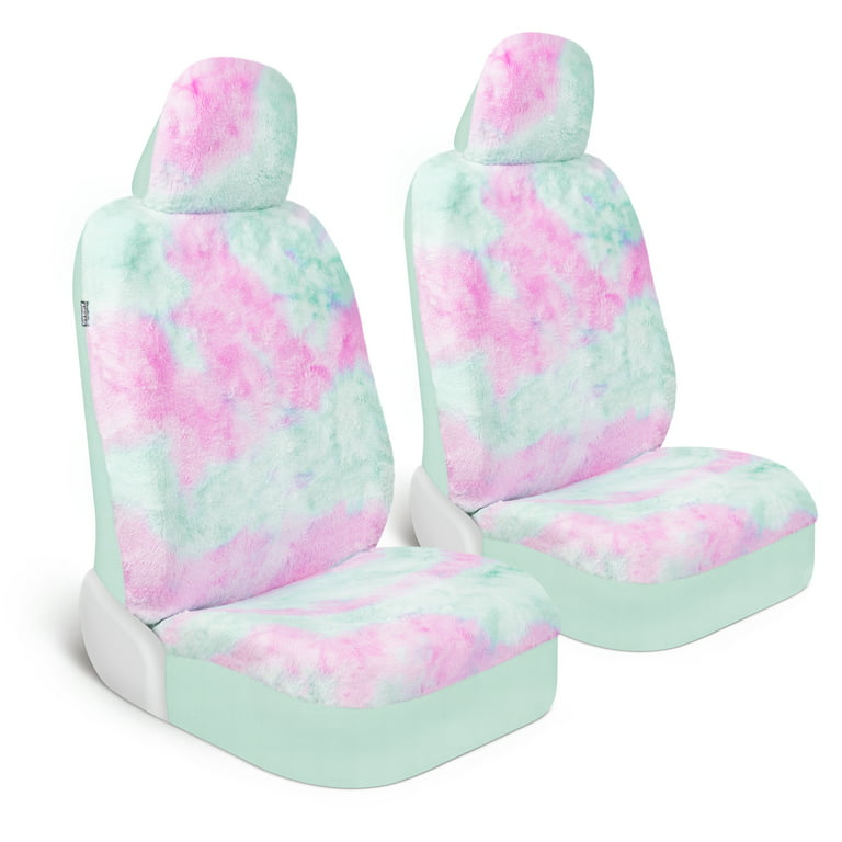 Fluffy White Car Seat Covers Set Cute Car Accessories for Women