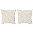 thumbnail image 1 of Vintage Throw Pillow Cushion Cover Pack of 2, Pastel Toned Chestnut Flowers Pattern Nature Art Blossoming, Zippered Double-Side Digital Print, 4 Sizes, Eggshell Marigold, by Ambesonne, 1 of 2