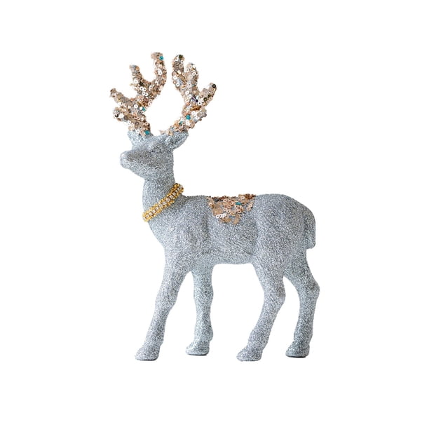 1 Pieza de Decoración de Navidad con Polvo de Glitter Y Material de Agrupamiento, Decoración de Renos de Navidad, Decoración de Escritorio, Apoyos de Foto, Regalo de Navidad