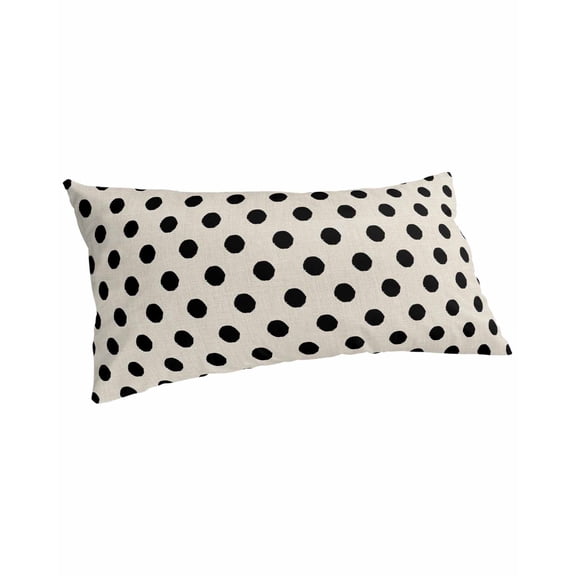 Wave Point Black Pillow Covers King Size, Modern Minimalist Geometric on Linen Soft Bed Throw Pillowcases Breathable Cooling Long Lumbar Body Pillow Sham Cover for Bed Sofa 20''x40''
