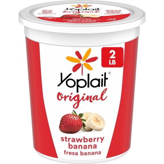 Yoplait Original Smooth Style Strawberry Banana Low Fat Yogurt Tub, 32 oz