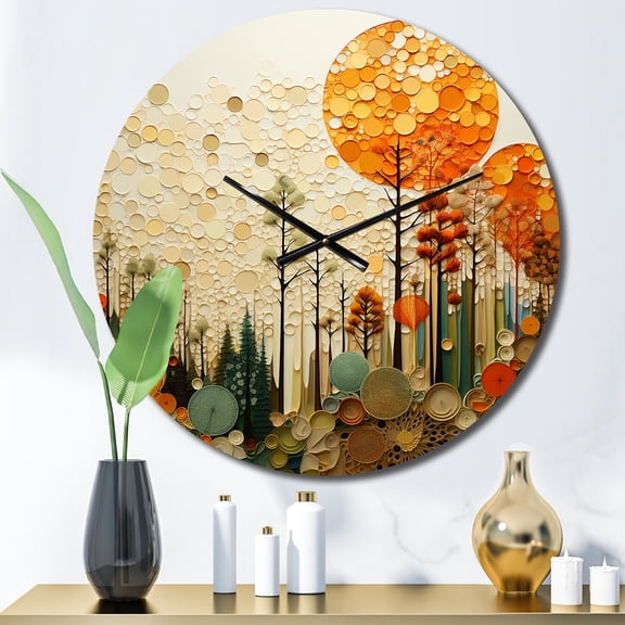 Designart "Earthy Euphony Hardedge Art wall decor VII" Abstract Oversized Wall Clock