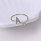 thumbnail image 4 of R Anillo de 26 letras Anillo abierto ajustable de metal dorado, Anillo de letra de nombre inicial, 4 of 4