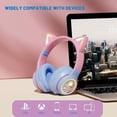 thumbnail image 4 of Cat Ear Bluetooth Headphones,Wireless Foldable On Ear Earphone, RGB Light Up ,HiFi Stereo and Noise Cancelling Over-Ear Gaming Headphones for Kid&Girl As a Gift For PC/Laptop/Tablet/Phone/Pad, 4 of 9