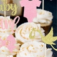 thumbnail image 2 of 26 Piezas de Adornos para Cupcakes, Juego de Adornos para Cupcakes It's a Girl, Chupete Mono, Huella de pájaro, Purpurina, decoración para Pasteles de Baby Shower, para Revelación de género, Fiesta, 2 of 5