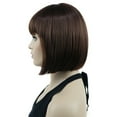 thumbnail image 3 of Short Bob Wig with Flat Bangs for Lady Women, Straight Synthenic Wigs for Cosplay Daily Party, 8 inch, Medium Auburn, 3 of 10