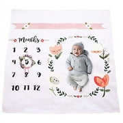 Triani Month Milestone Blankets Boys Monthly Milestone Polyester Cotton Blend Blanket (1 Count)