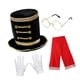 thumbnail image 1 of Conjunto de 4 piezas de accesorios de disfraz de Papá Noel para adultos para juegos de rol. negro, 1 of 8