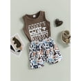 thumbnail image 3 of Coduop Infant Baby Boys Summer Clothes Outfit Set Cow Head Tank Tops and Shorts 2Pcs Suit, 3 of 8